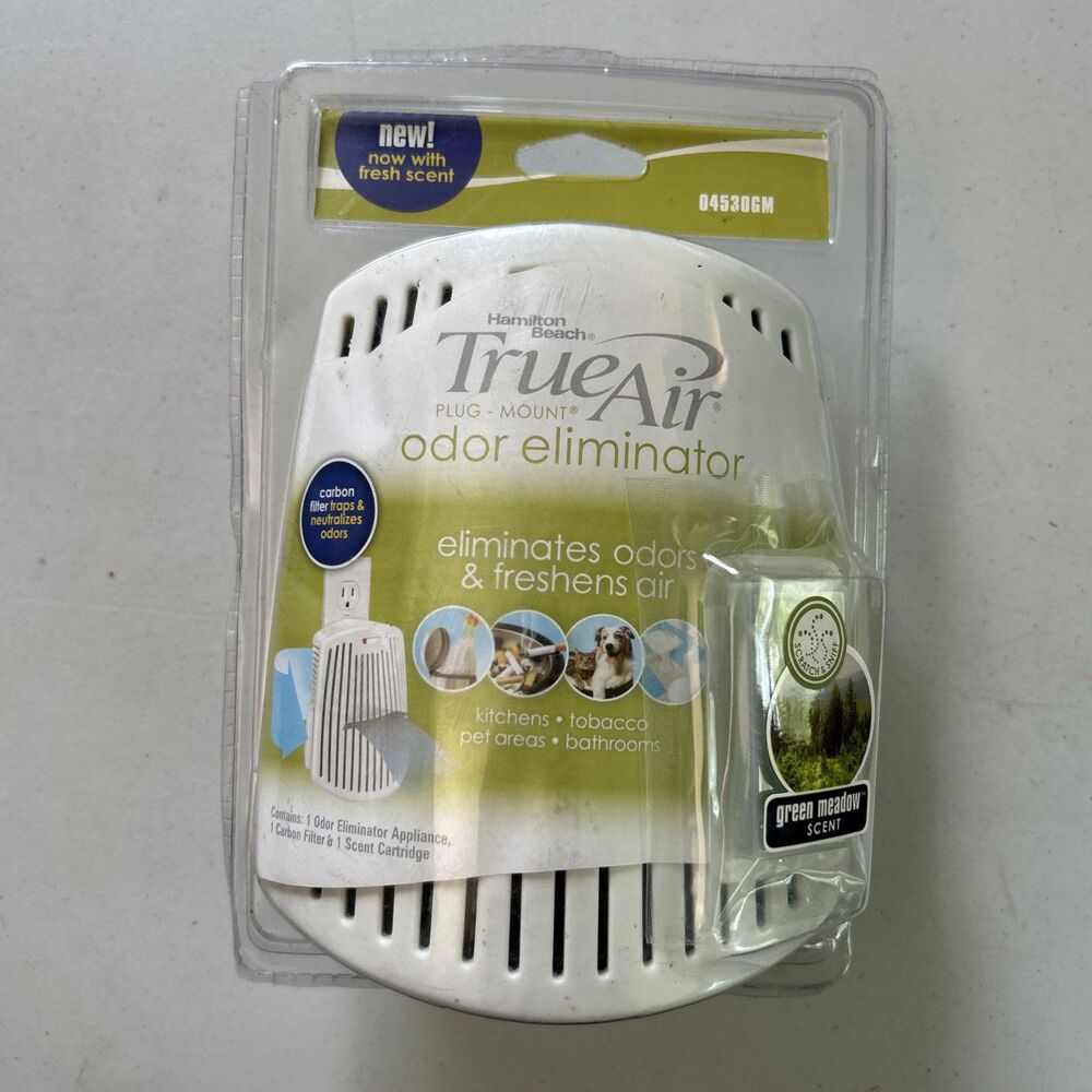 Hamilton Beach True Air Freshener Odor Eliminator Green Meadow Scent New